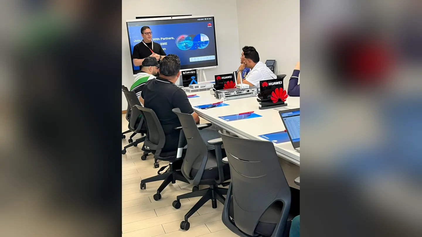 Technical telecommunications training in a training room