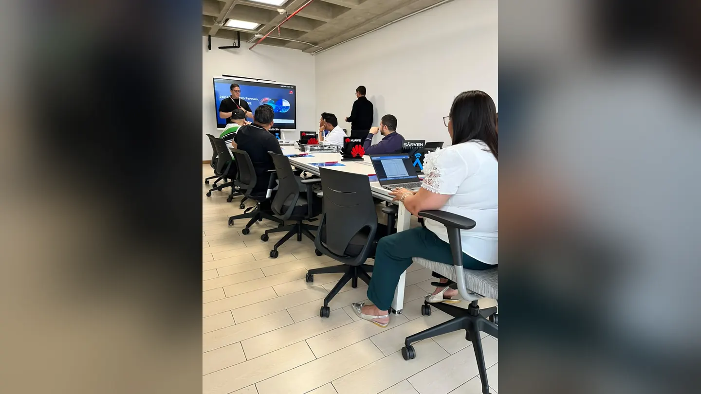 Participants in a technology training session