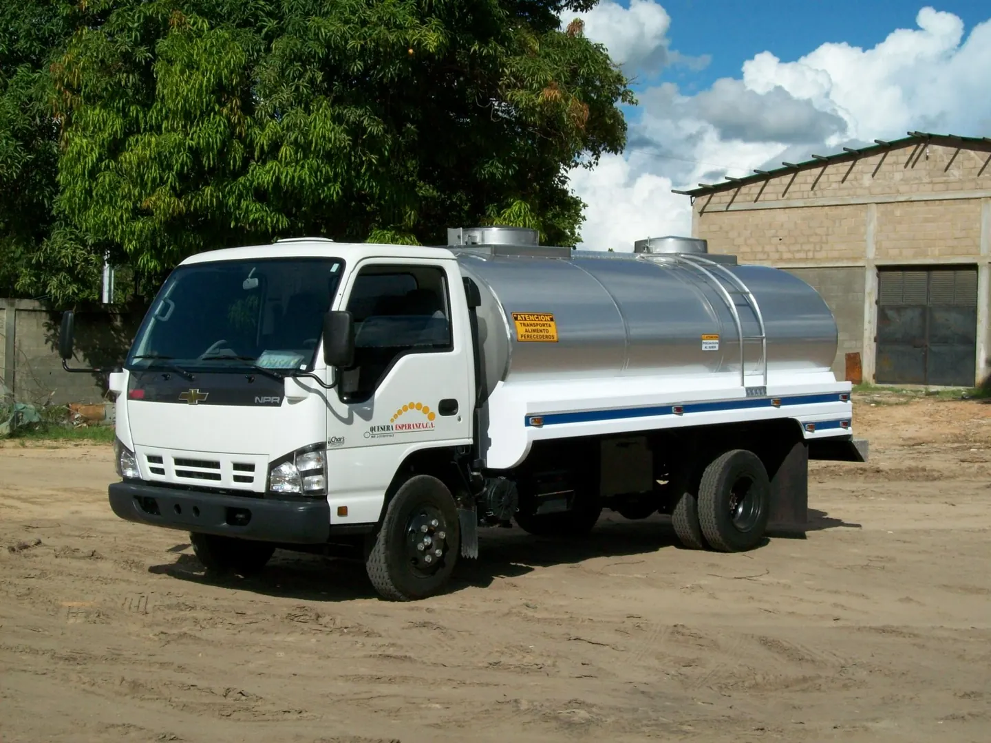 Medium stainless steel tanker truck ready for delivery
