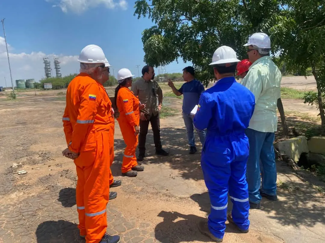 Technical staff on a field inspection walk