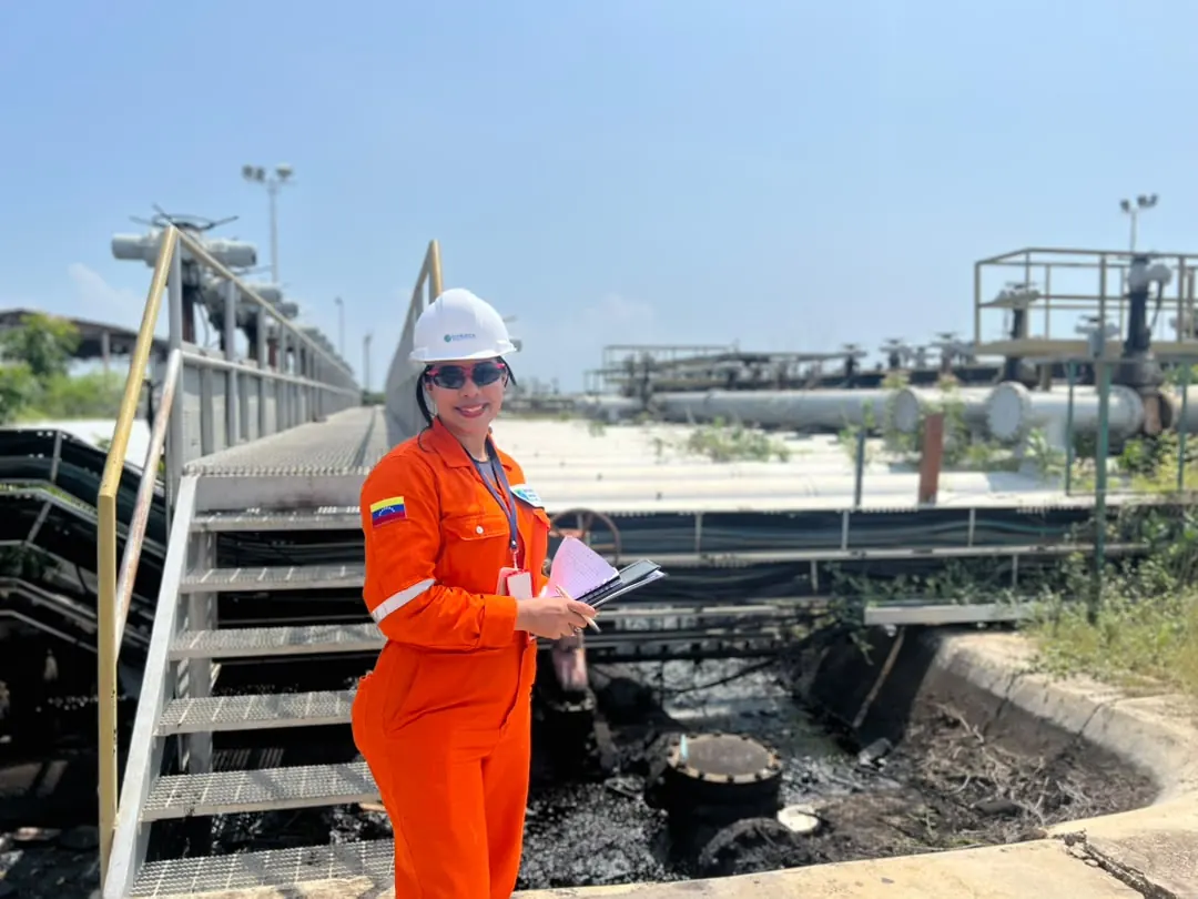 PPD technician taking notes next to a pit at the facility