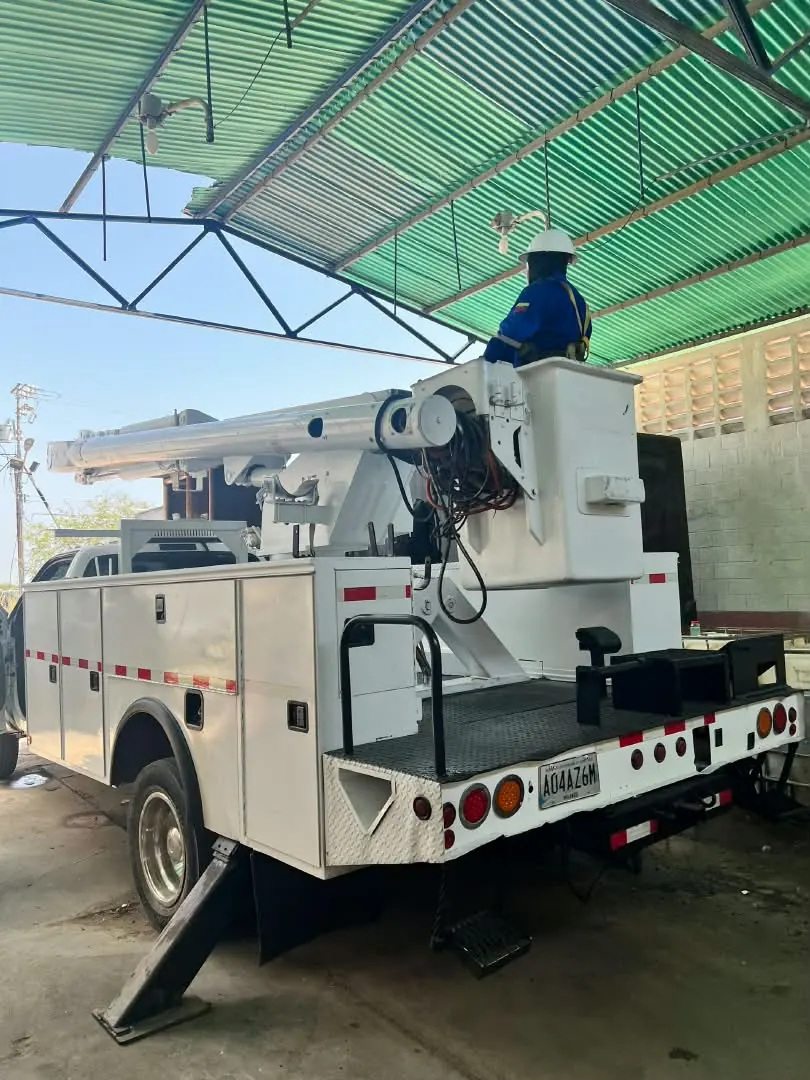 PPD bucket truck with an operator at height