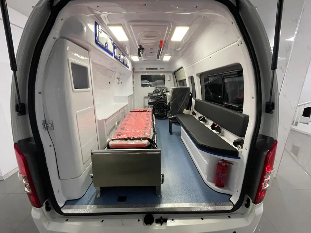 Equipped interior of a fleet ambulance
