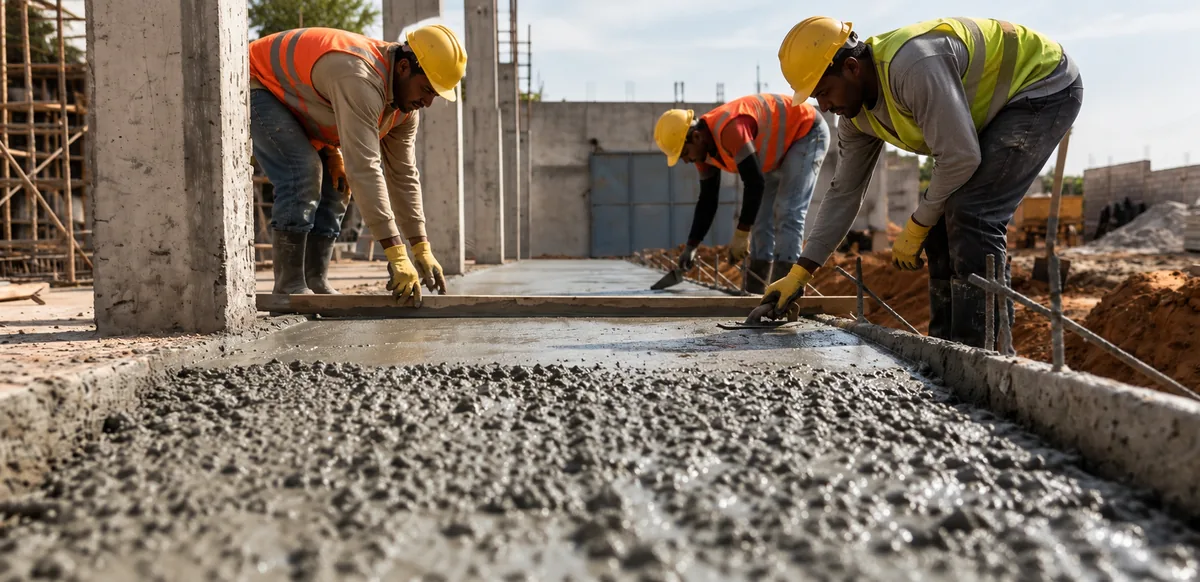 Vaciado de concreto en obra civil ejecutada por PPD
