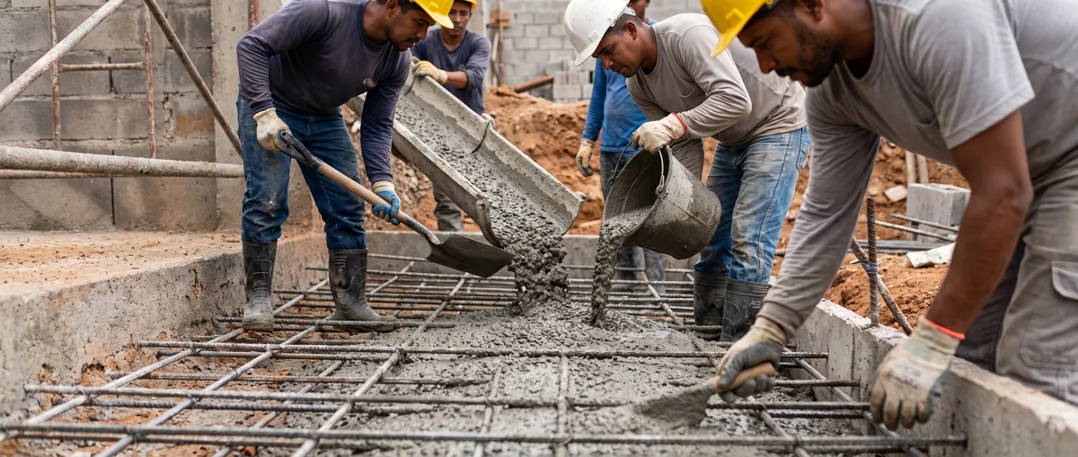 Vaciado de concreto con encofrado