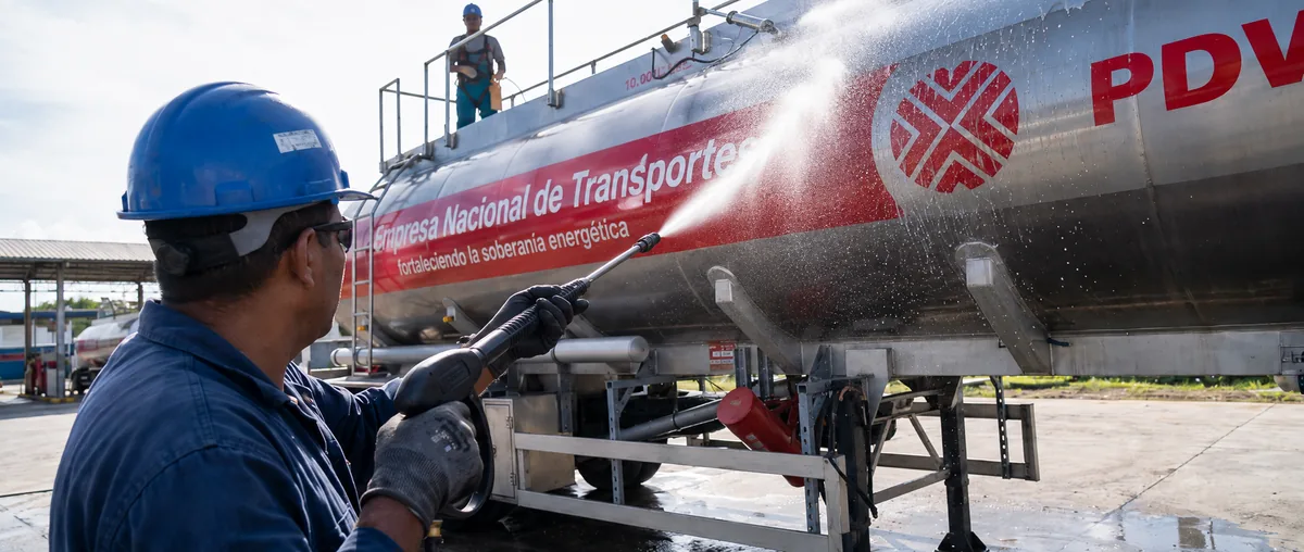 Mantenimiento y lavado de cisterna en operación de servicio industrial
